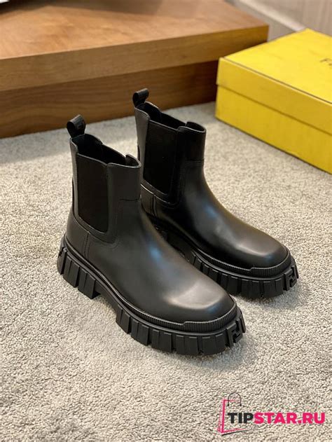 fendi force black leather chelsea boots